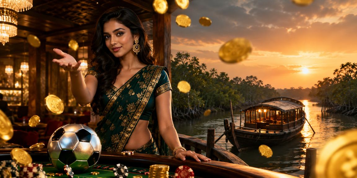 সুন্দরবন অঞ্চলের একজন ব্যবহারকারী মোবাইলে ফুটবল ইভেন্টে বাজি ধরছেন